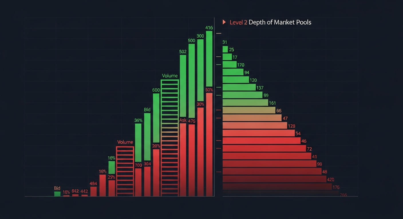 Level 2 order book with bid and ask depth visualization