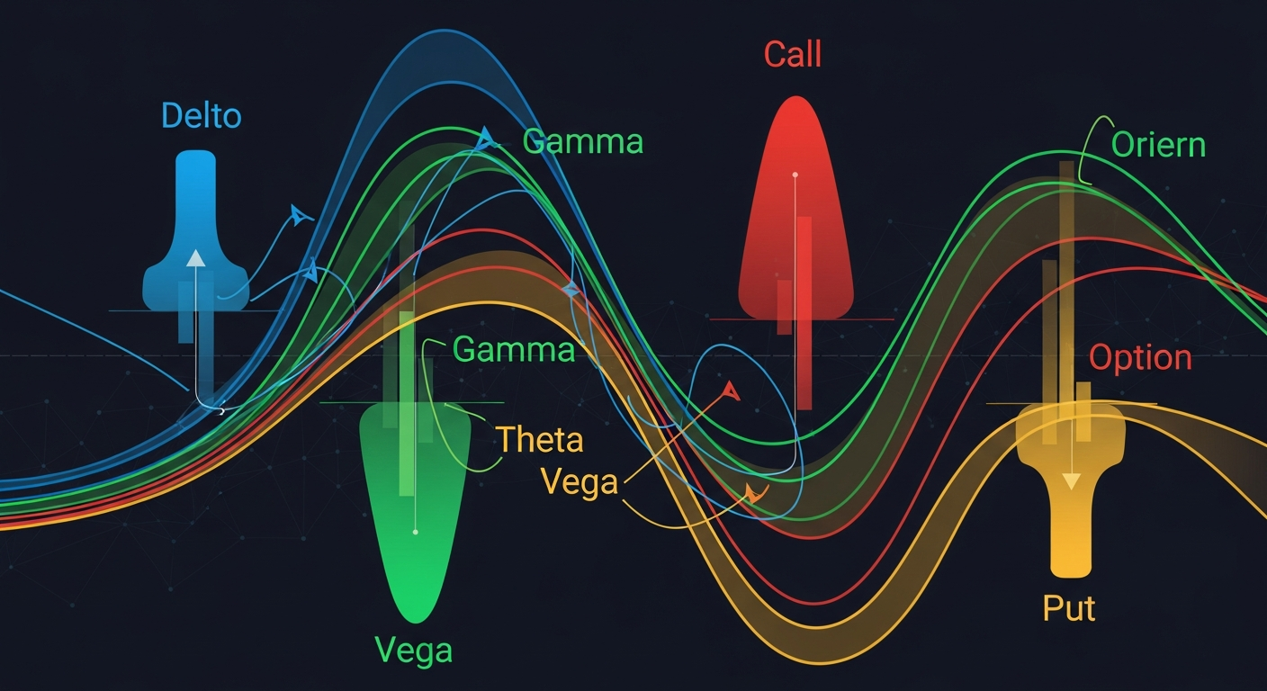 Options Greeks delta gamma theta vega curves and payoff diagrams