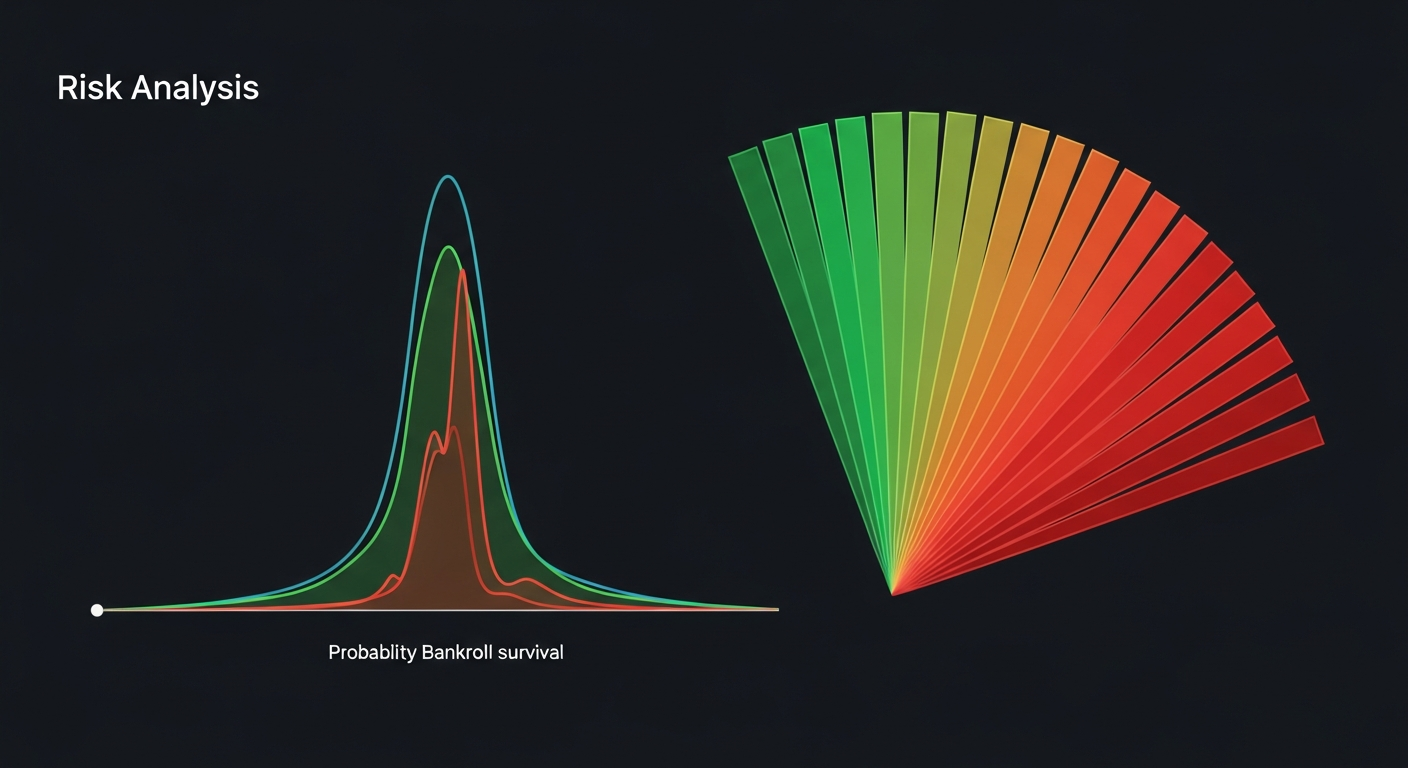 Risk of ruin probability distribution and Monte Carlo simulation