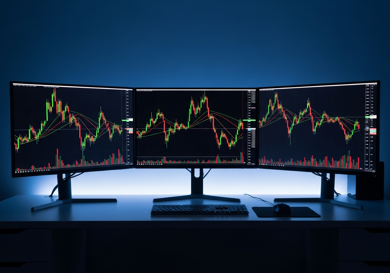 Scalping setup with multiple monitors and fast execution