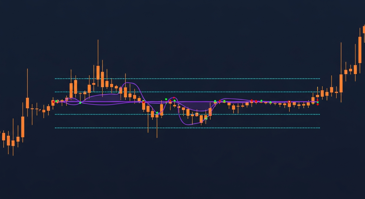 VWAP line with standard deviation bands on intraday chart